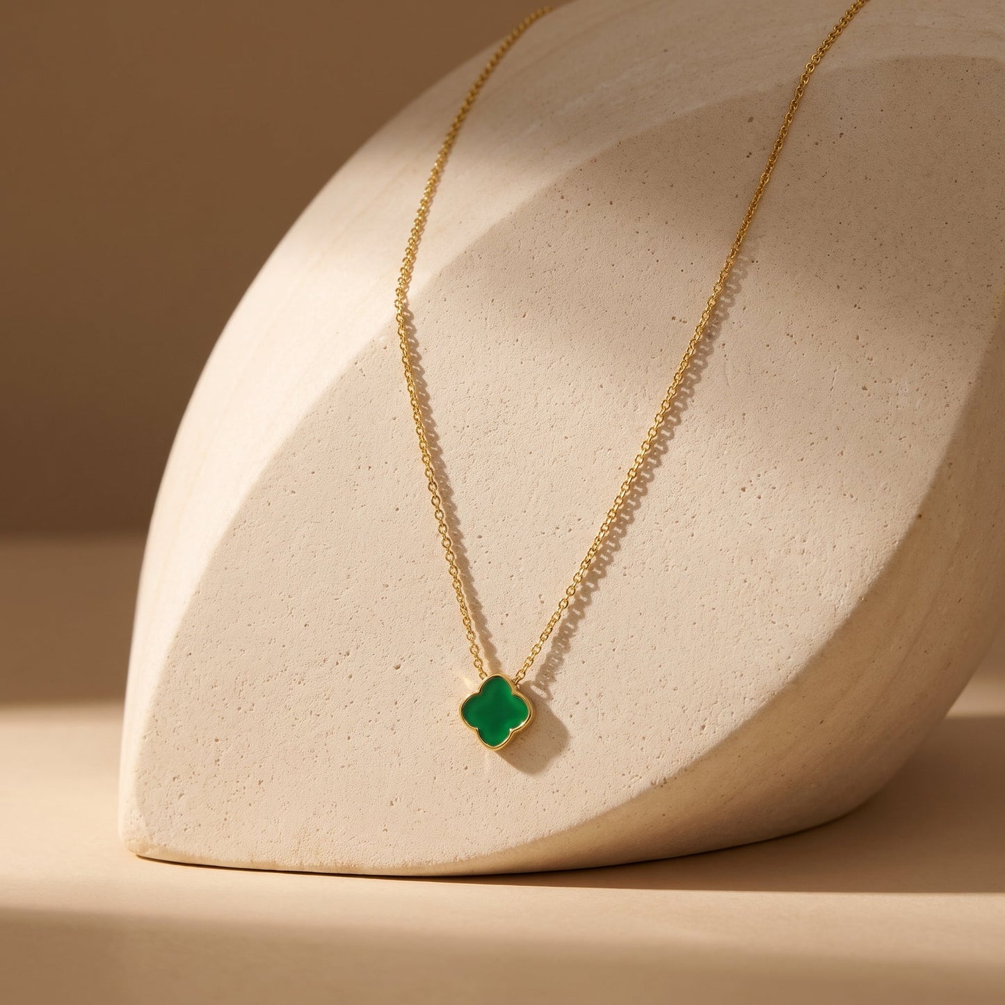 Zahra Rosette Necklace - Jade Green