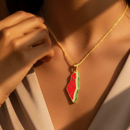 Nuraya Palestine Watermelon Necklace