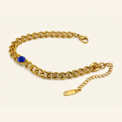 Bold Link Birth Gem Bracelet