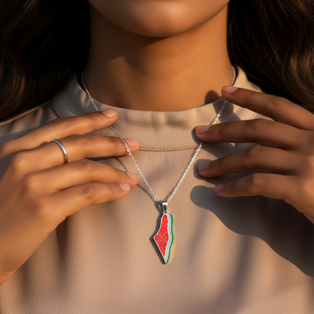 Nuraya Palestine Watermelon Necklace