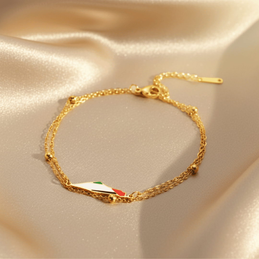 Noor Palestine Map Bracelet