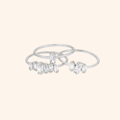 Baguette Cluster Ring Set