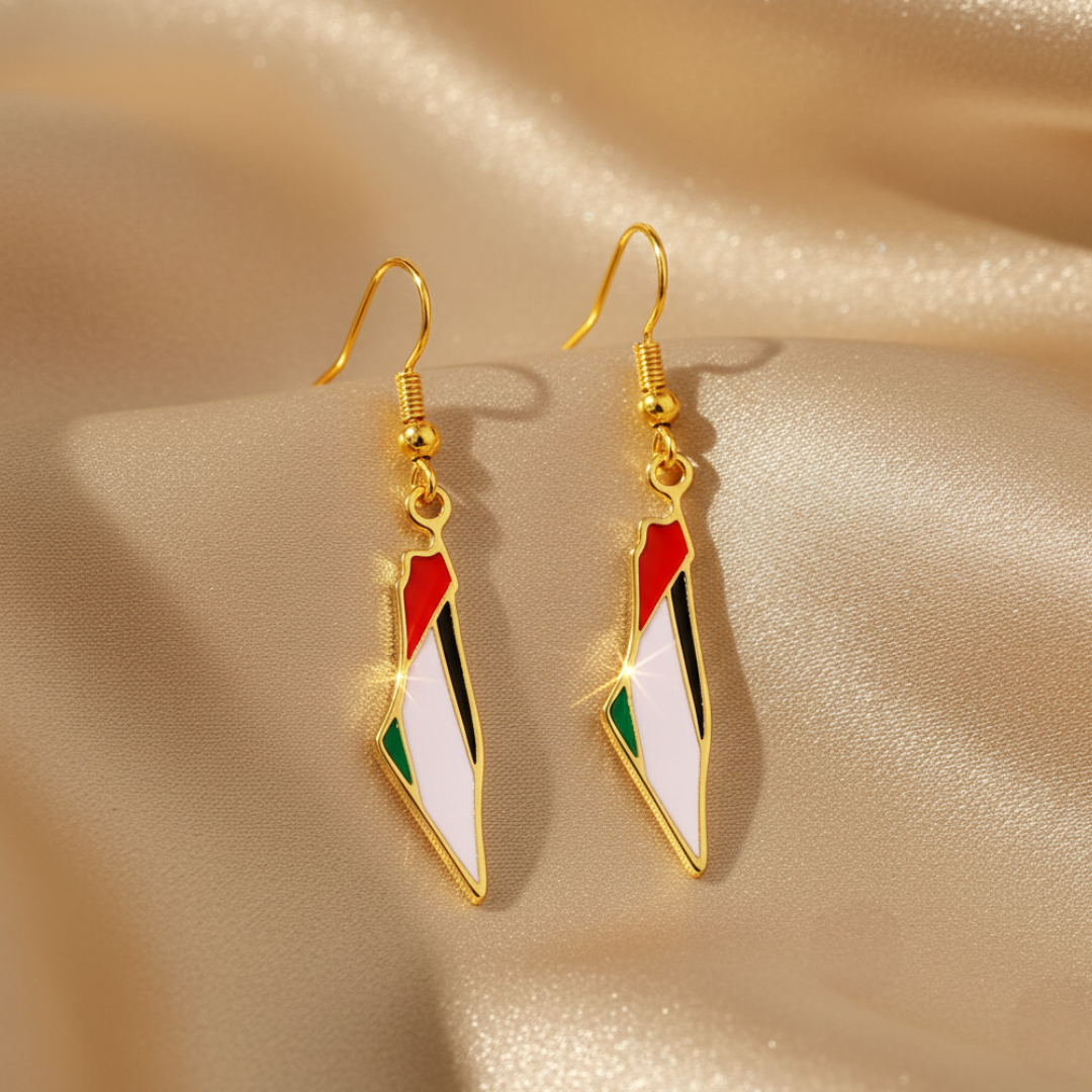 Nuraya Palestine Map Earrings