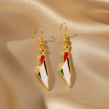 Nuraya Palestine Map Earrings