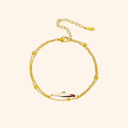 Noor Palestine Map Bracelet