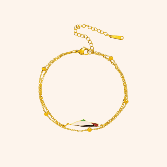 Noor Palestine Map Bracelet