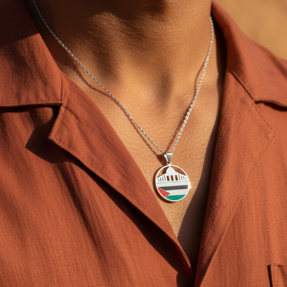 Nuraya Men's Palestine Mosque Necklace