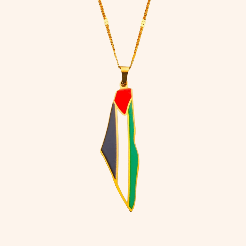 Nuraya Palestine Pride Map Necklace