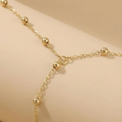 Minimal Gold Hand Chain Ring Bracelet