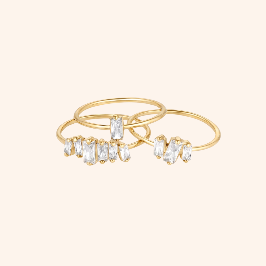 Baguette Cluster Ring Set