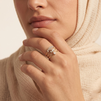 Baguette Cluster Ring Set
