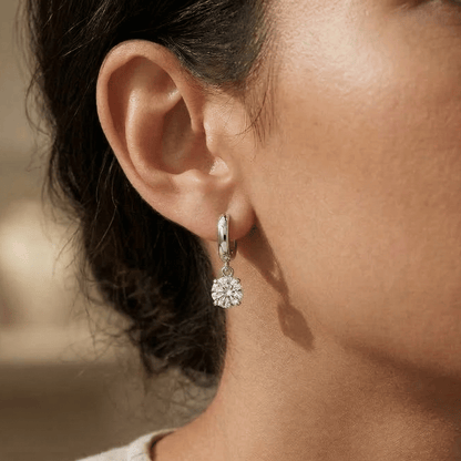 Soraya Moissanite Drop Hoops