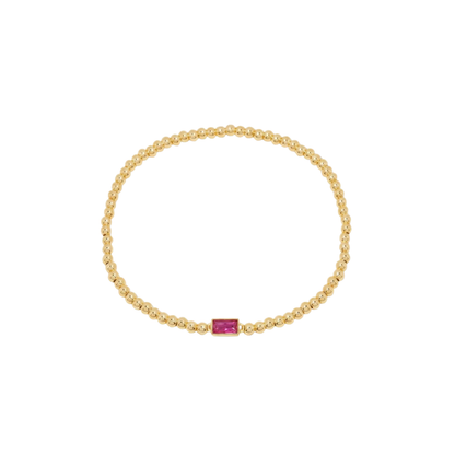 Gold Bead Gem Bracelet