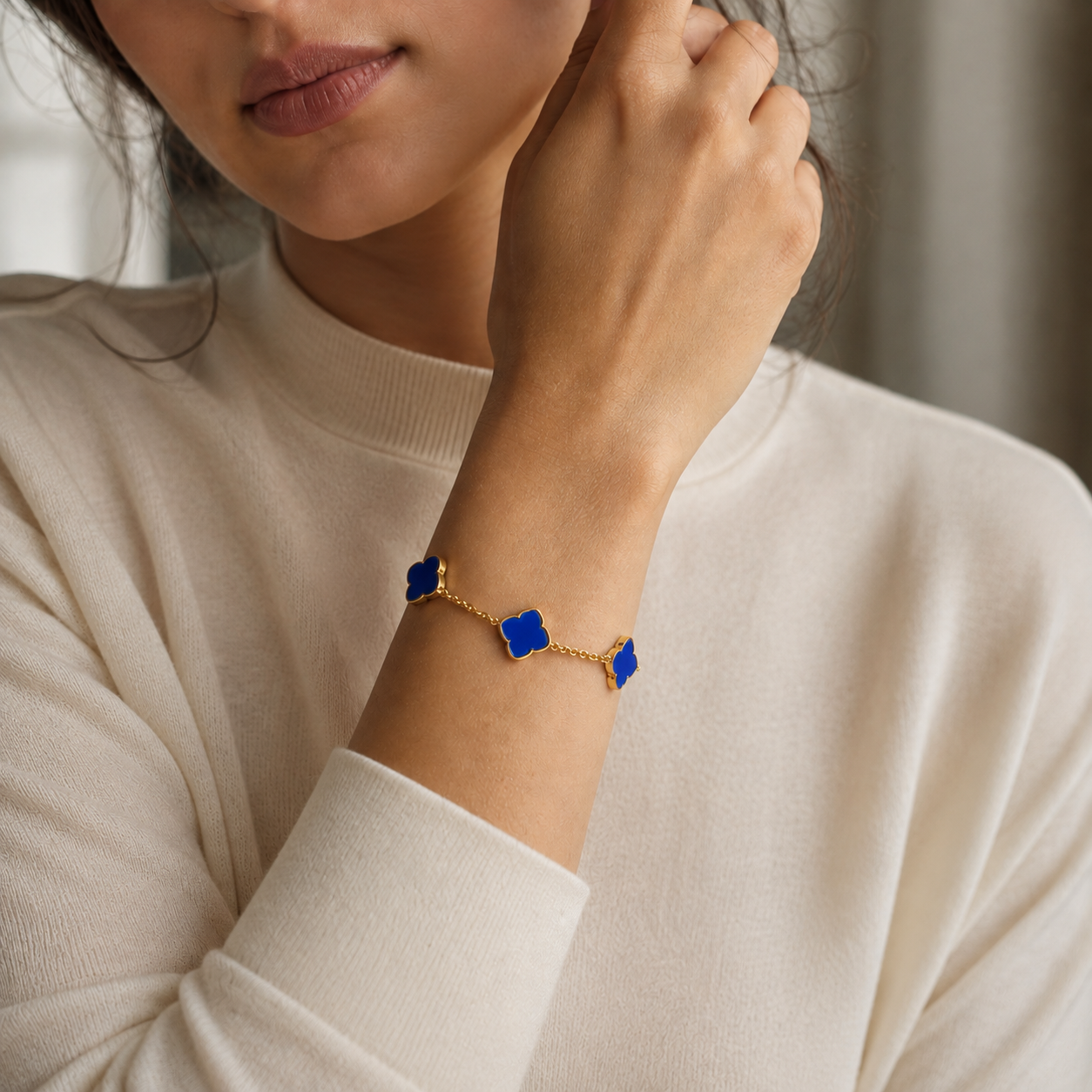 Zahra Rosette Bracelet - Azure