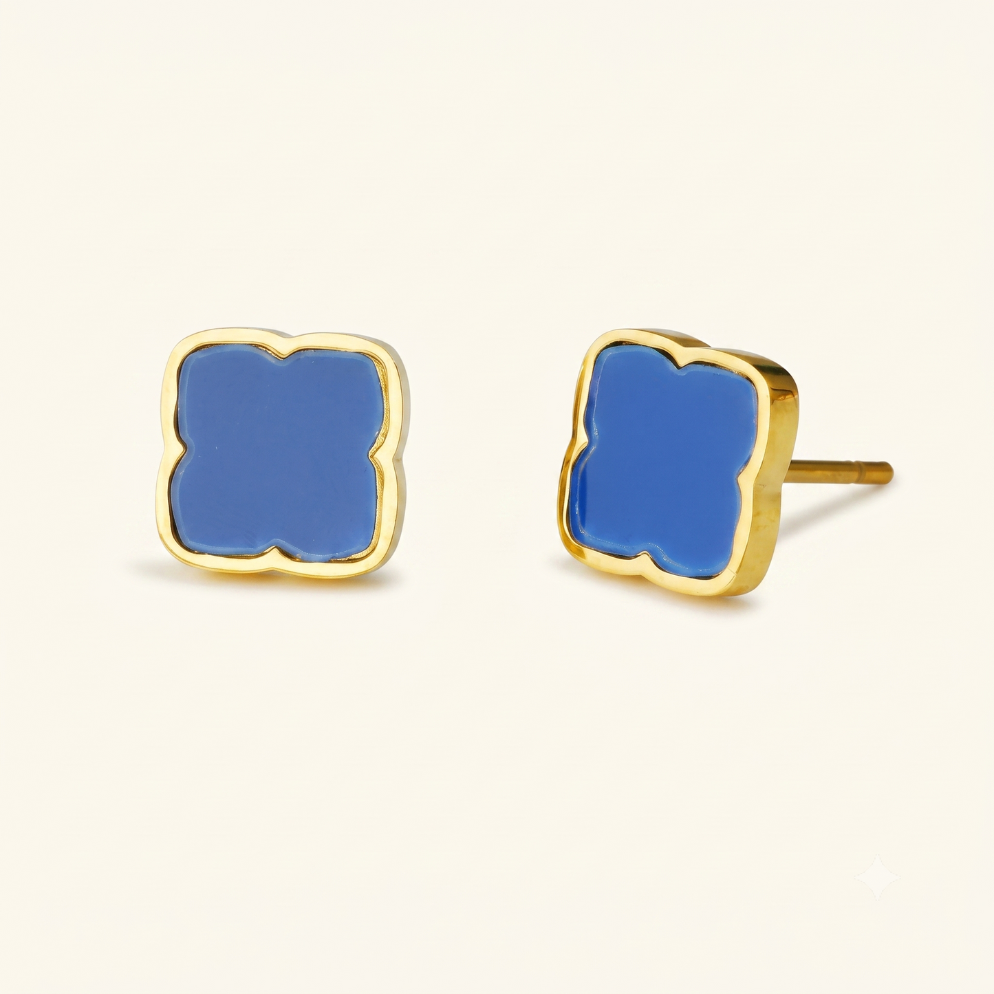 Zahra Rosette Studs - Azure