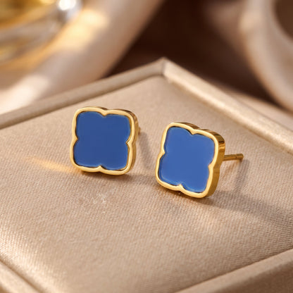 Zahra Rosette Studs - Azure