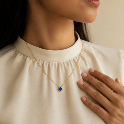 Zahra Rosette Necklace - Azure