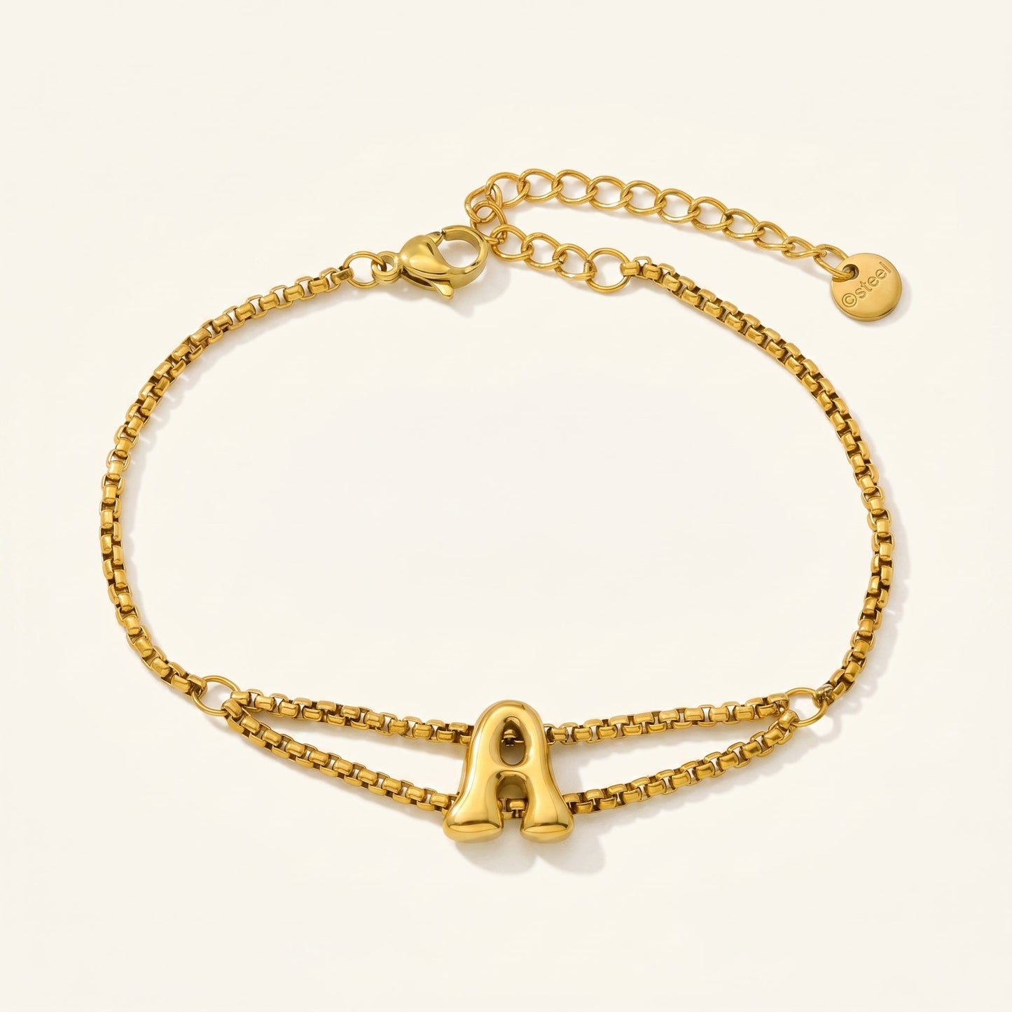 Bold Script Initial Bracelet