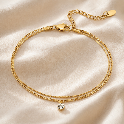 White Petal Shell Layered Anklet