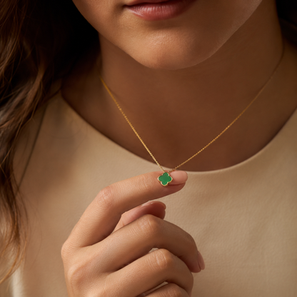 Zahra Rosette Necklace - Jade Green
