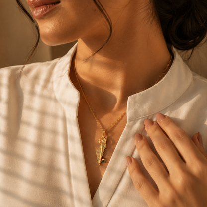 Qamar Palestine Key Necklace