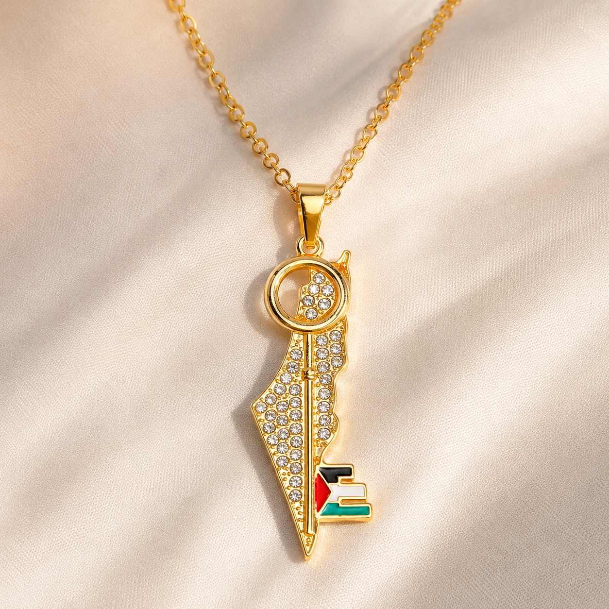 Qamar Palestine Key Necklace