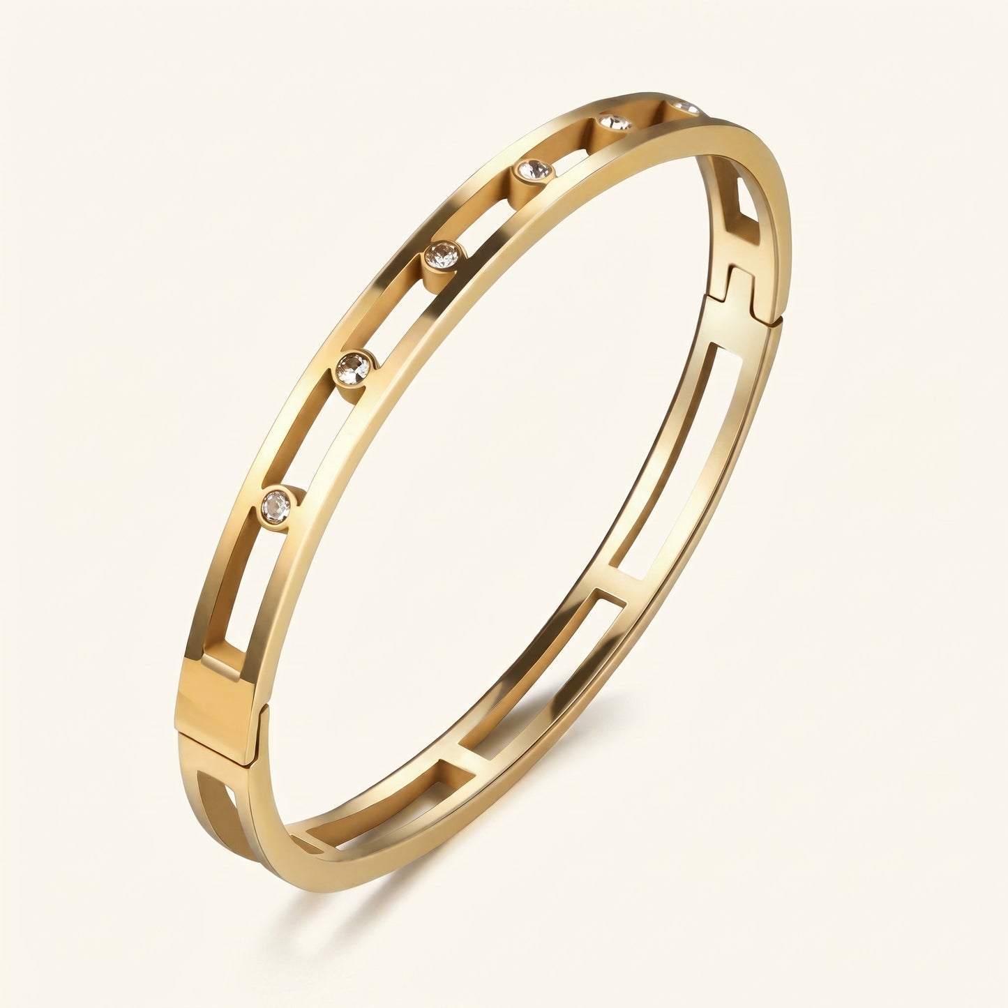 Sofia Crystal & Gold Bangle