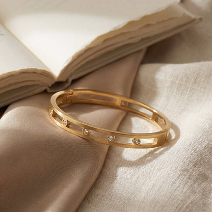 Sofia Crystal & Gold Bangle