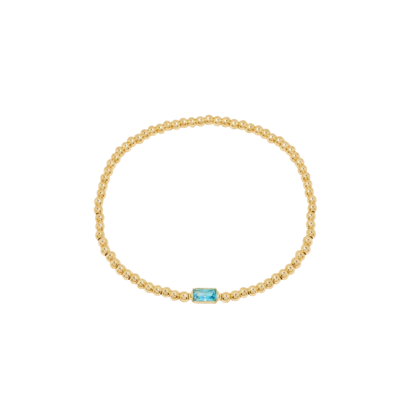 Gold Bead Gem Bracelet