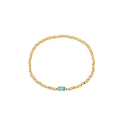 Gold Bead Gem Bracelet