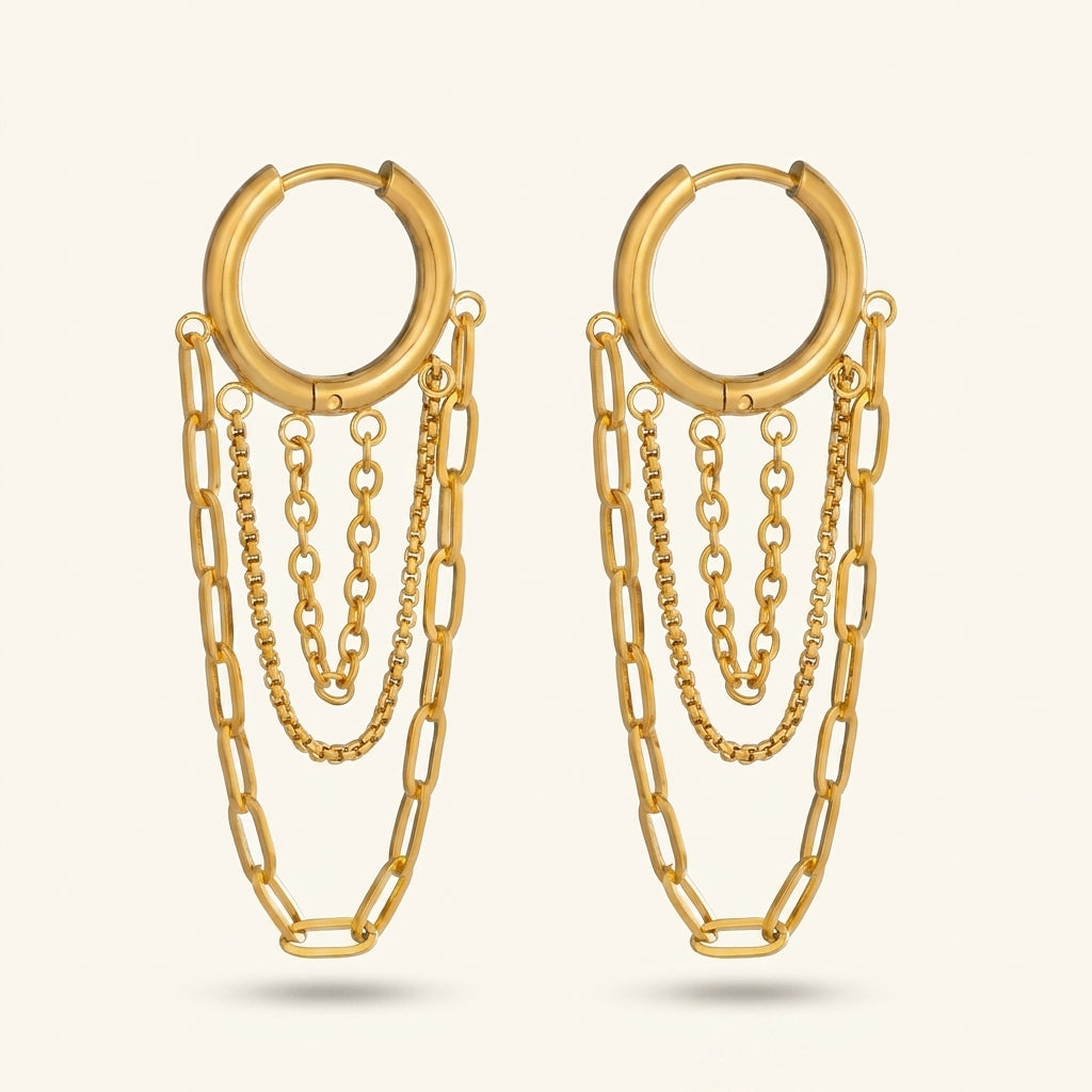Layered Fringe Hoops