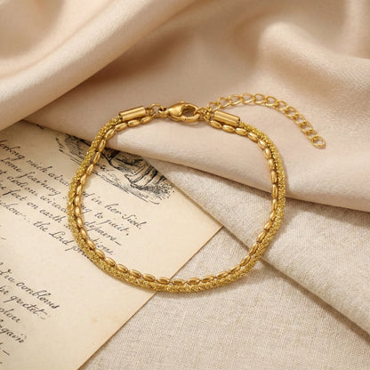 Nora Layered Box Chain Anklet