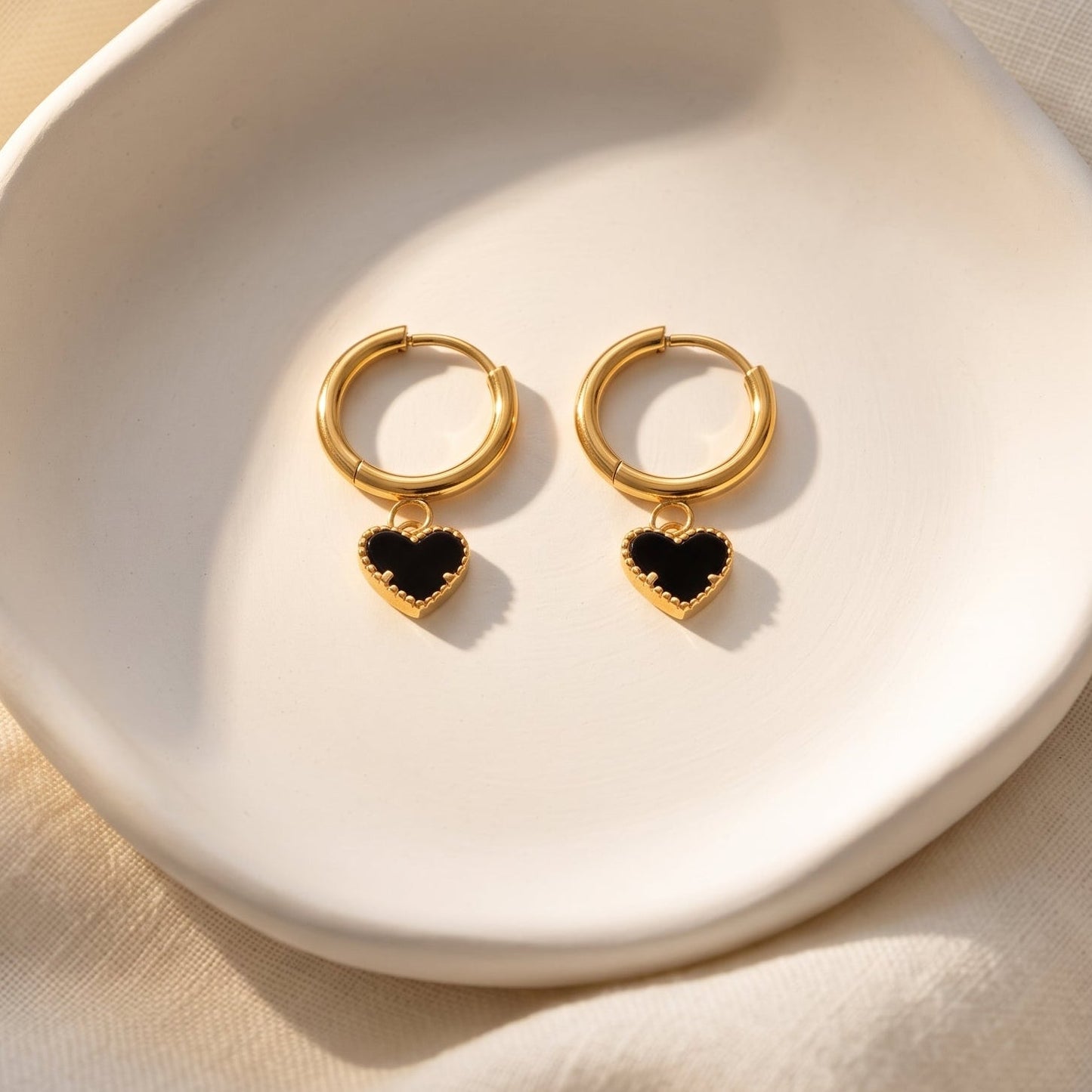 Halo Black Heart Hoop