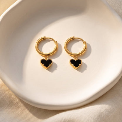 Halo Black Heart Hoop