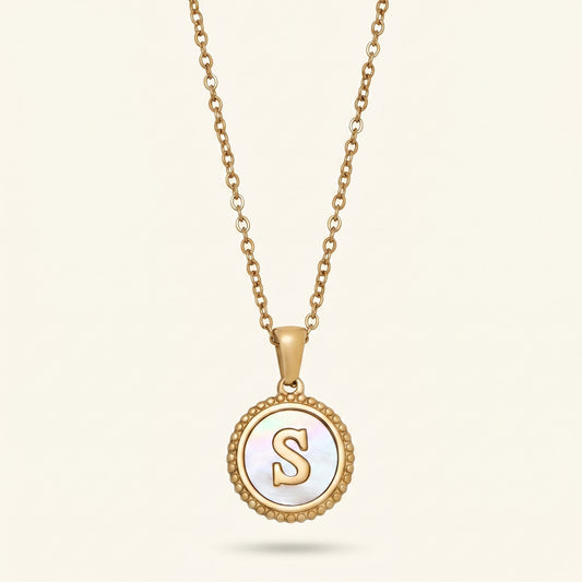 Pearl Clover Initial Necklace