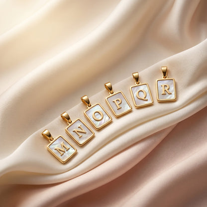 Mother of Pearl Initial Necklace