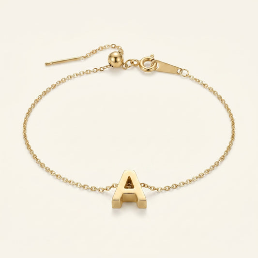 Delicate Initial Charm Bracelet