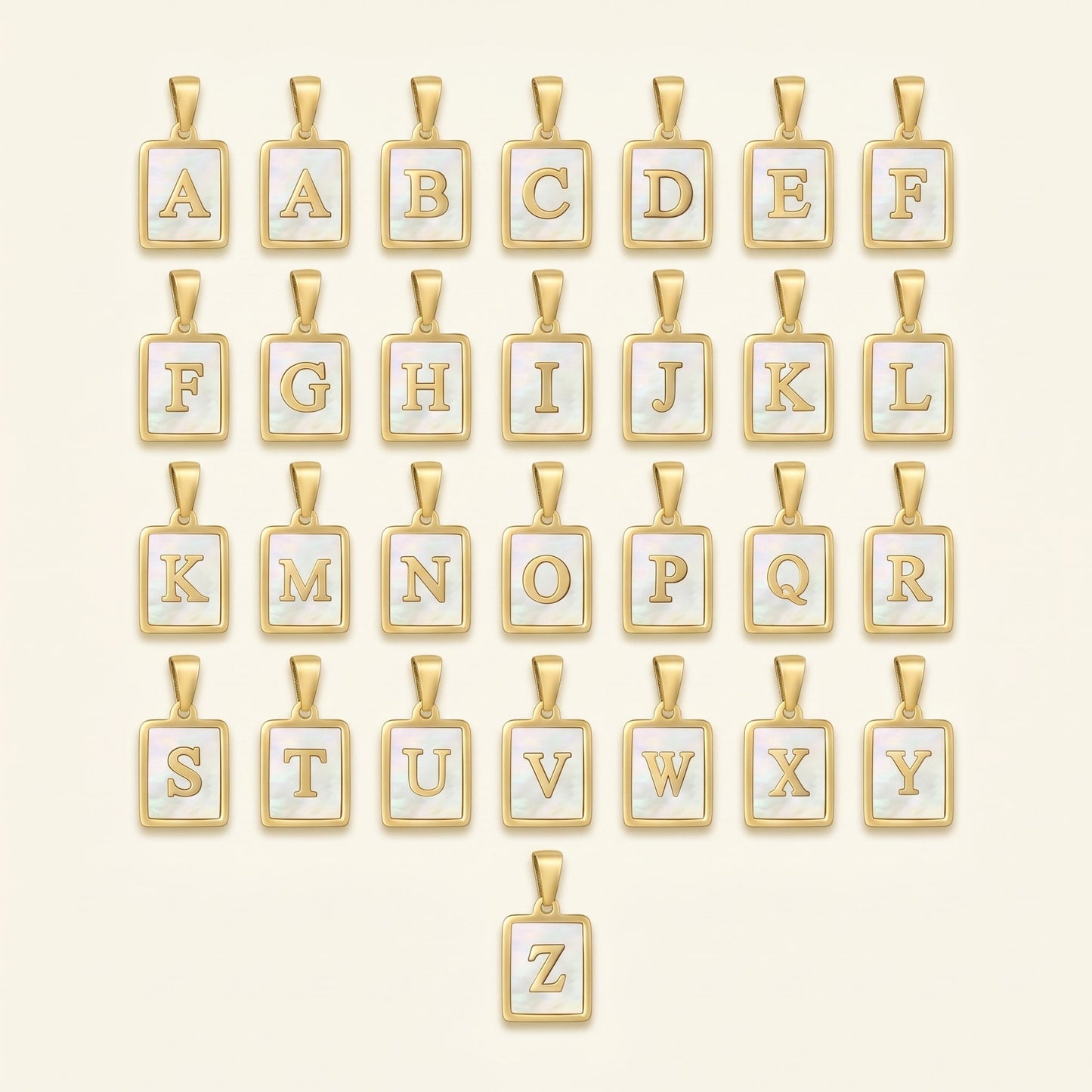 Mother of Pearl Initial Necklace