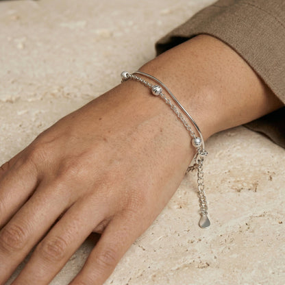 Pia Silver Layered Bracelet