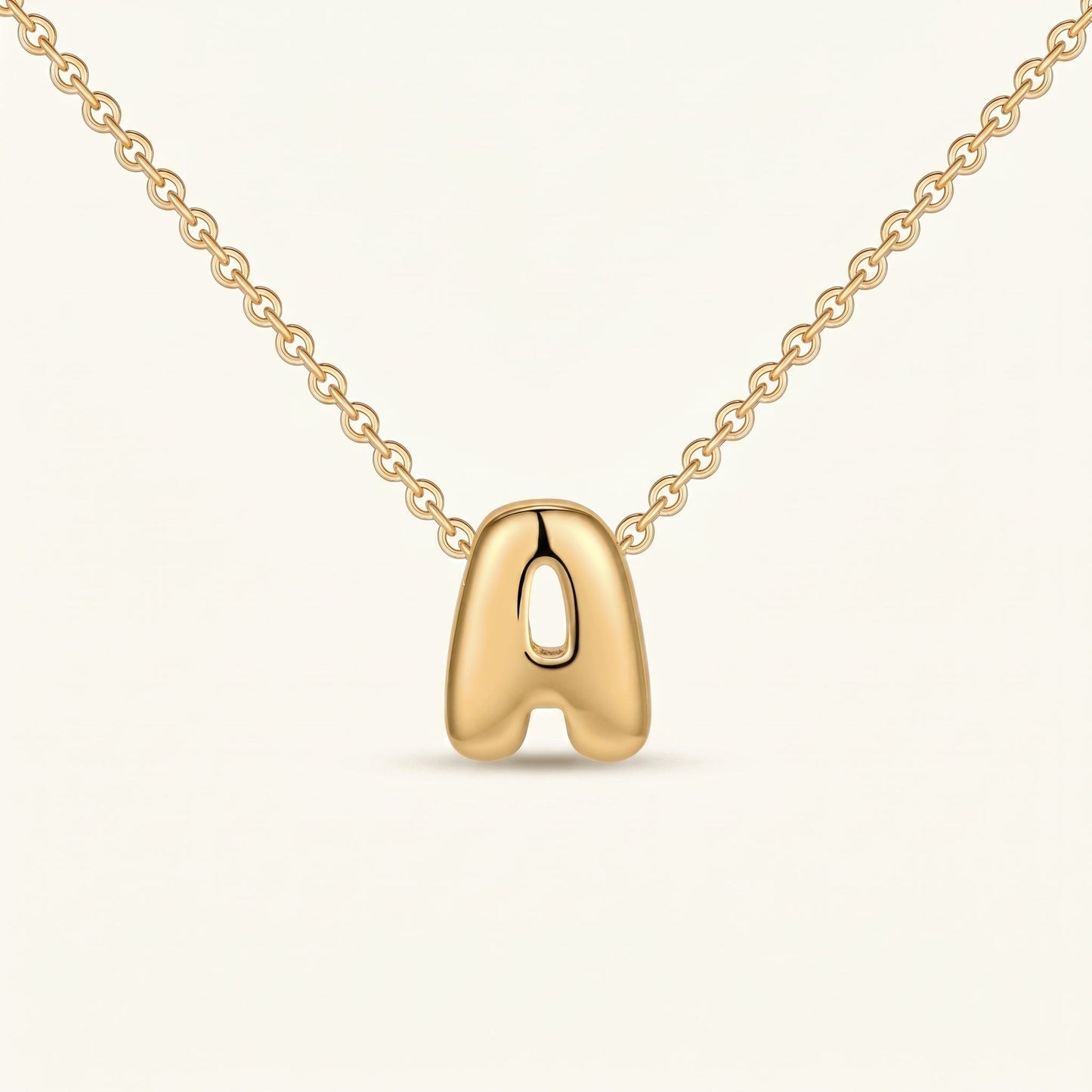 Bold Script Initial Charm Necklace