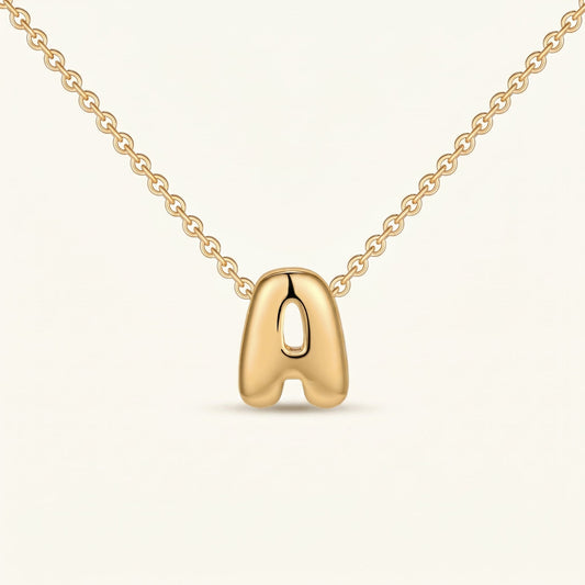 Bold Script Initial Charm Necklace