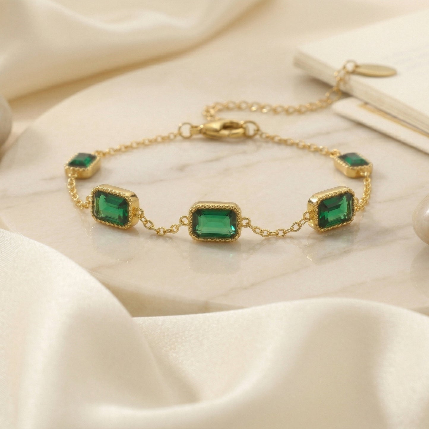 Trinity Emerald Bracelet