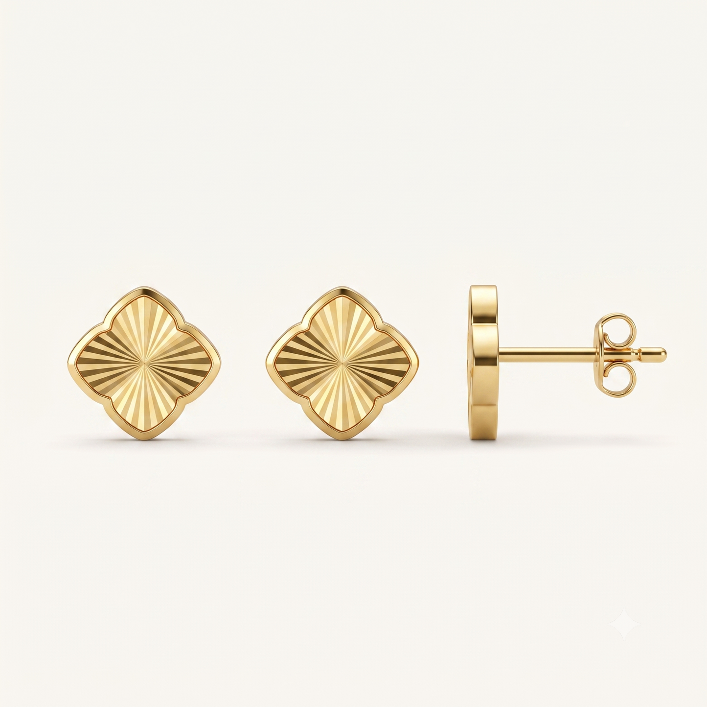 Zahra Rosette Studs - Gold