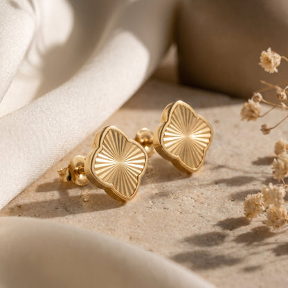 Zahra Rosette Studs - Gold
