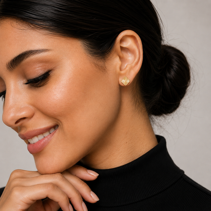 Zahra Rosette Studs - Gold