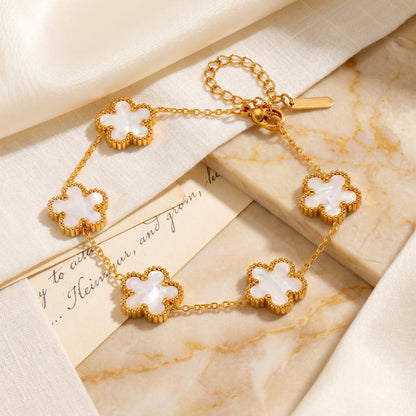 Gold & White Bloom Bracelet