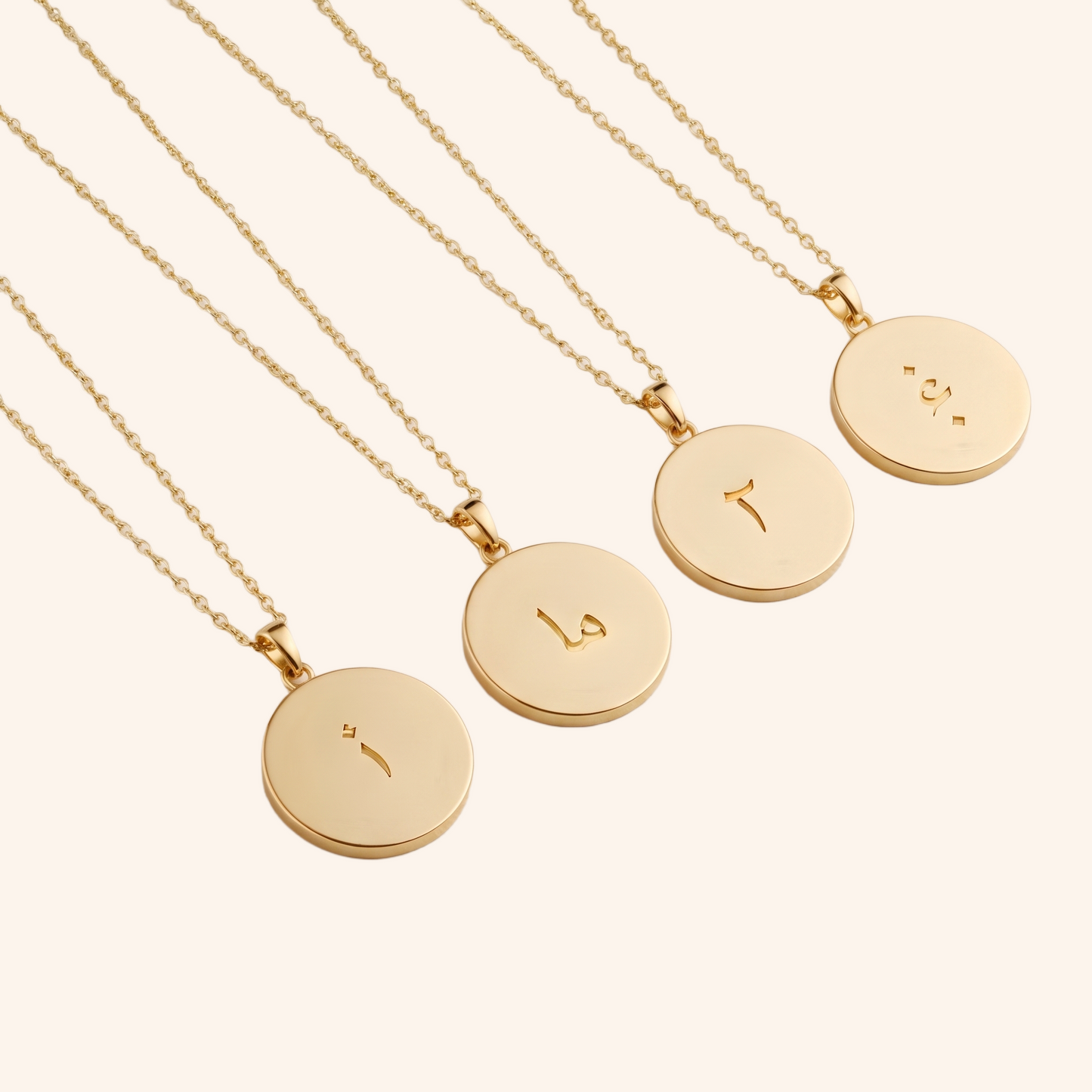 Arabic Initial Pendant Necklace 18k