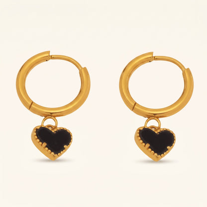 Halo Black Heart Hoop