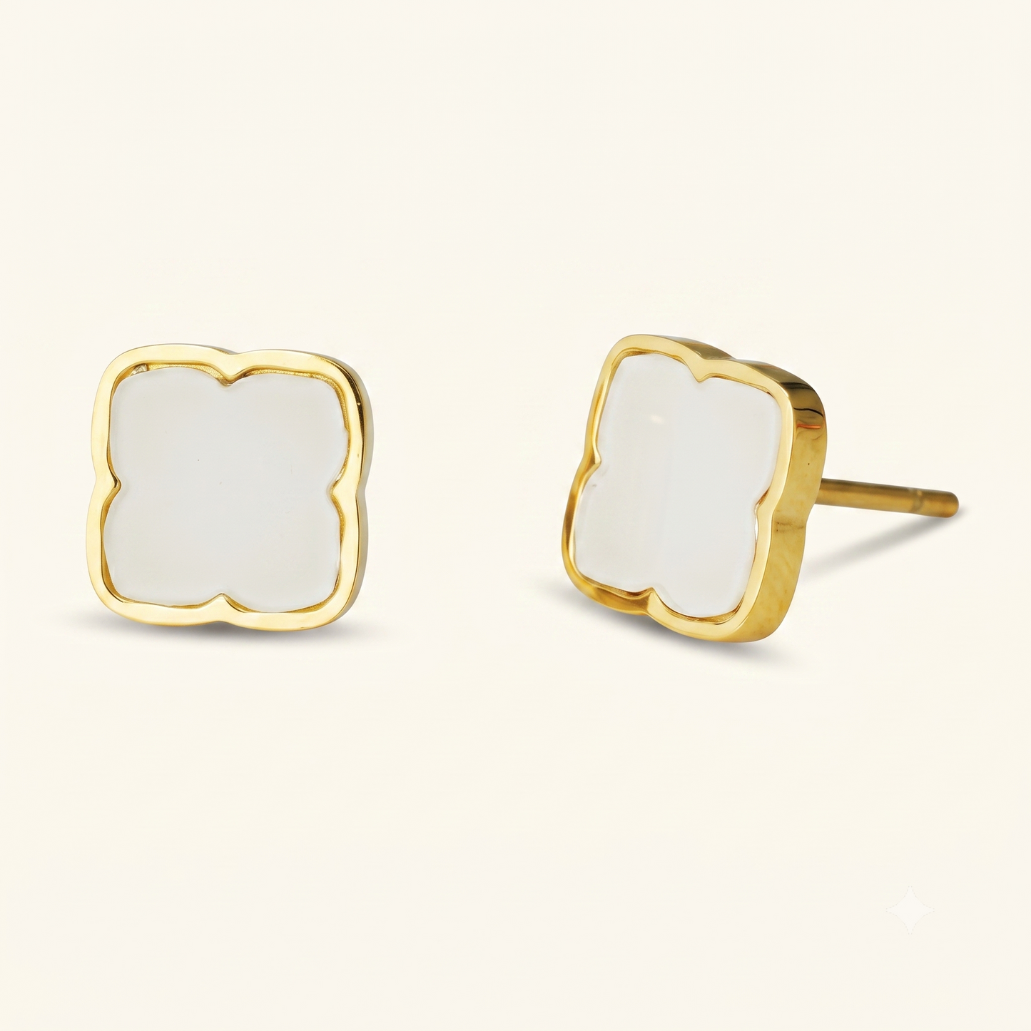 Zahra Rosette Studs - Ivory