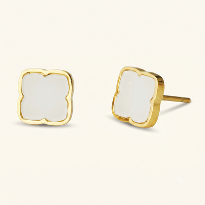Zahra Rosette Studs - Ivory